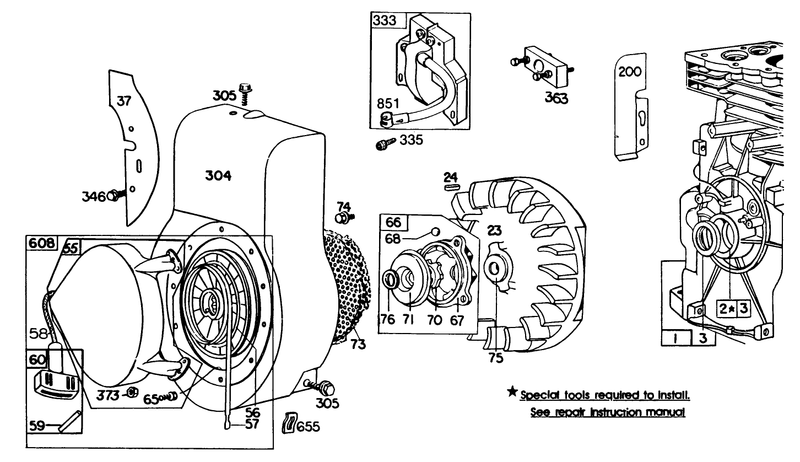 Engine Briggs and Stratton Model No 130202 1640 01 continued