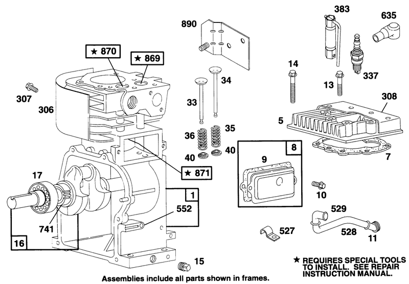 Engine Briggs and Strattonmodel 135202 0263 01