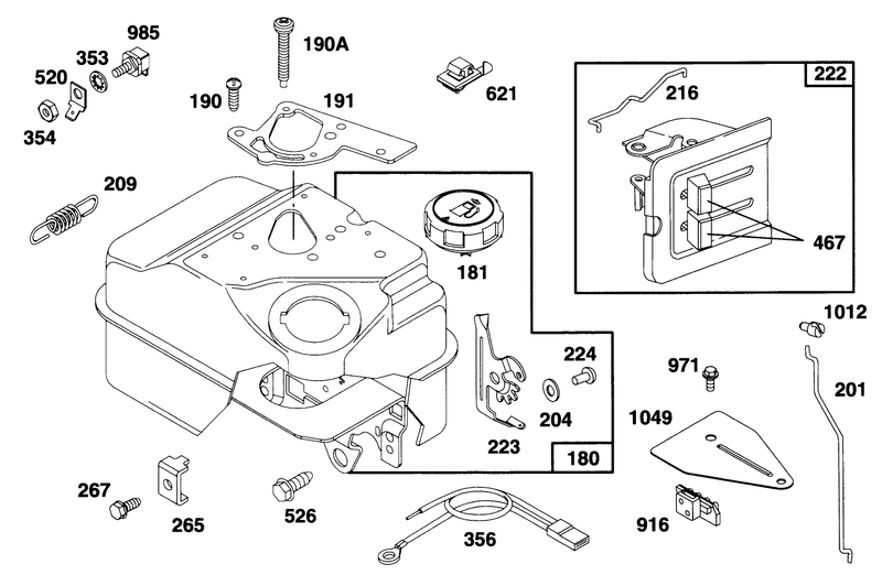 Engine Briggs and Strattonmodel 135202 0263 01