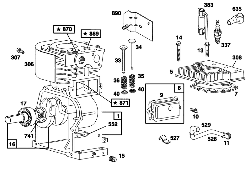 Engine Briggs and Stratton Model 135202 0263 01