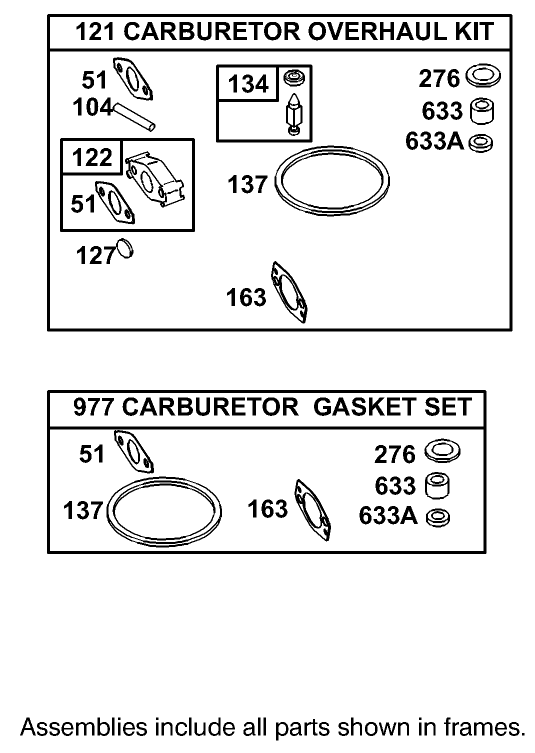 Carburetor Overhaul Kit Assembly Briggs And Stratton Model 110402 0218 E1