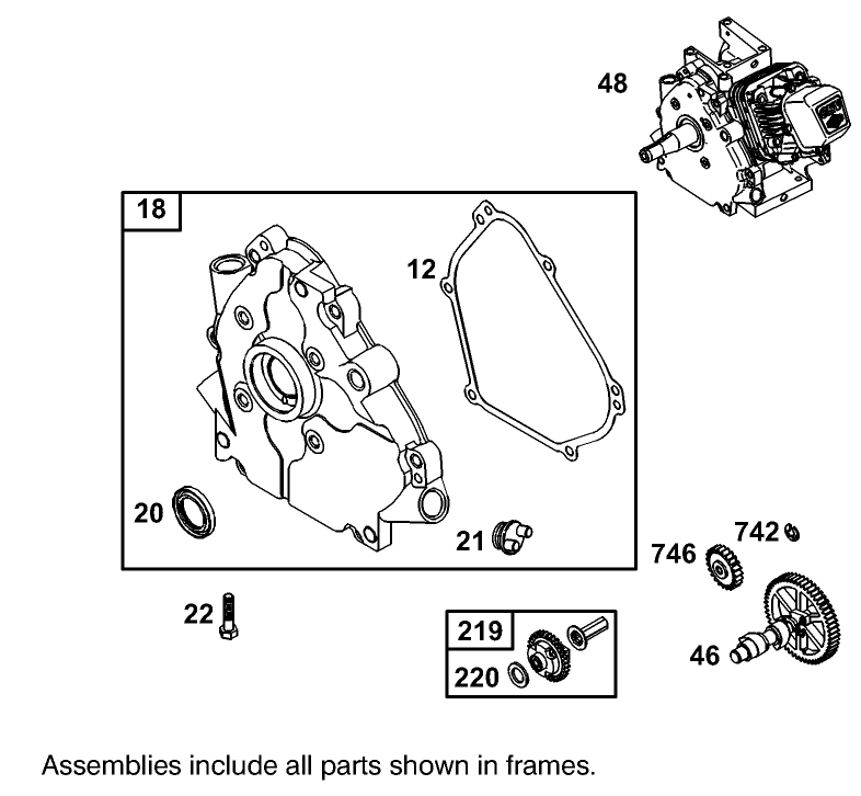 Crankcase Assembly Briggs And Stratton Model 110402 0218 E1