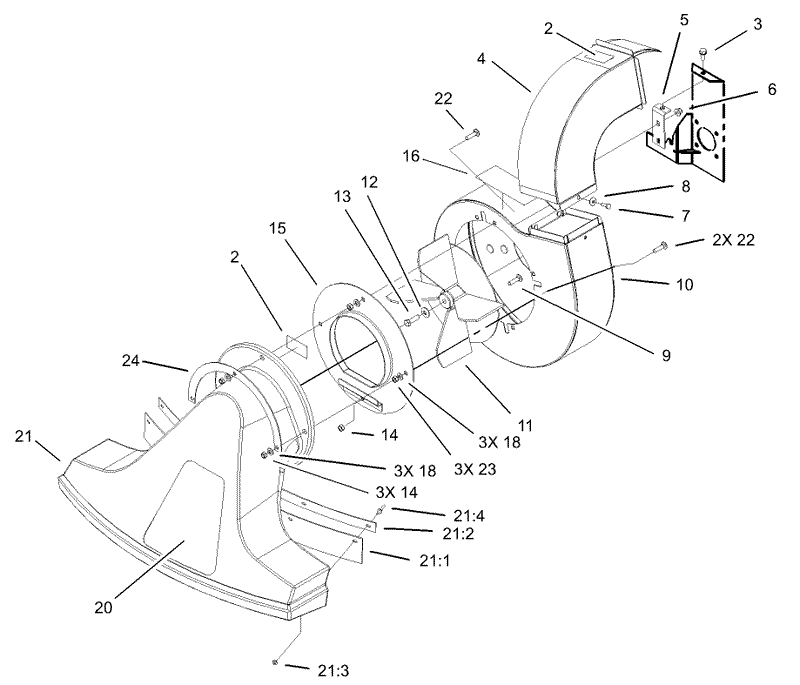Snout Blower and Fan Assembly