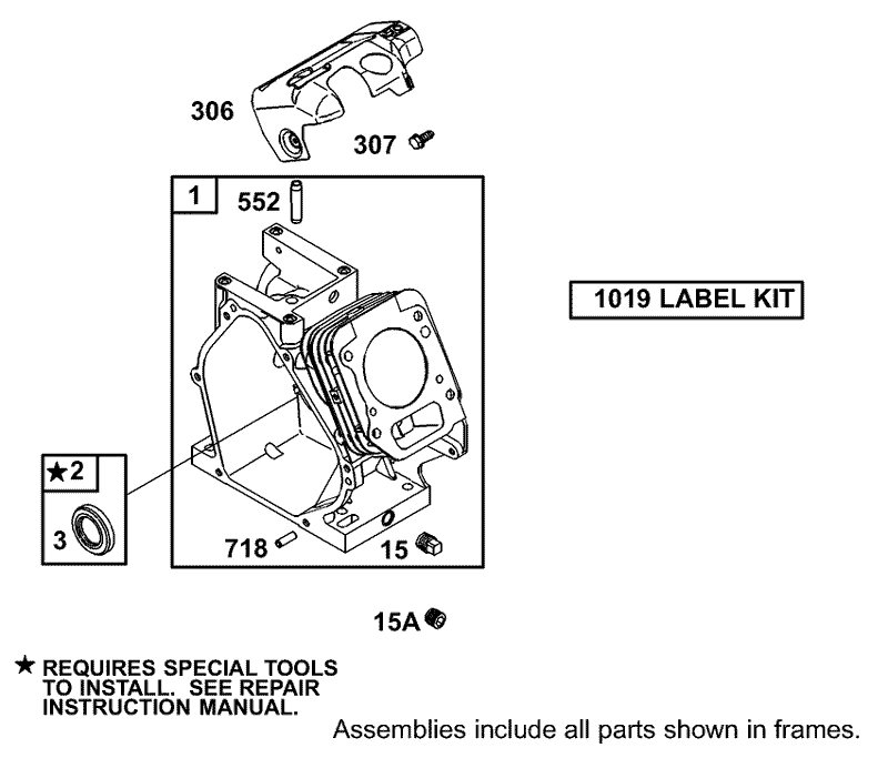 Cylinder Assembly Engine Briggs and Stratton Model 126402 0245 E1