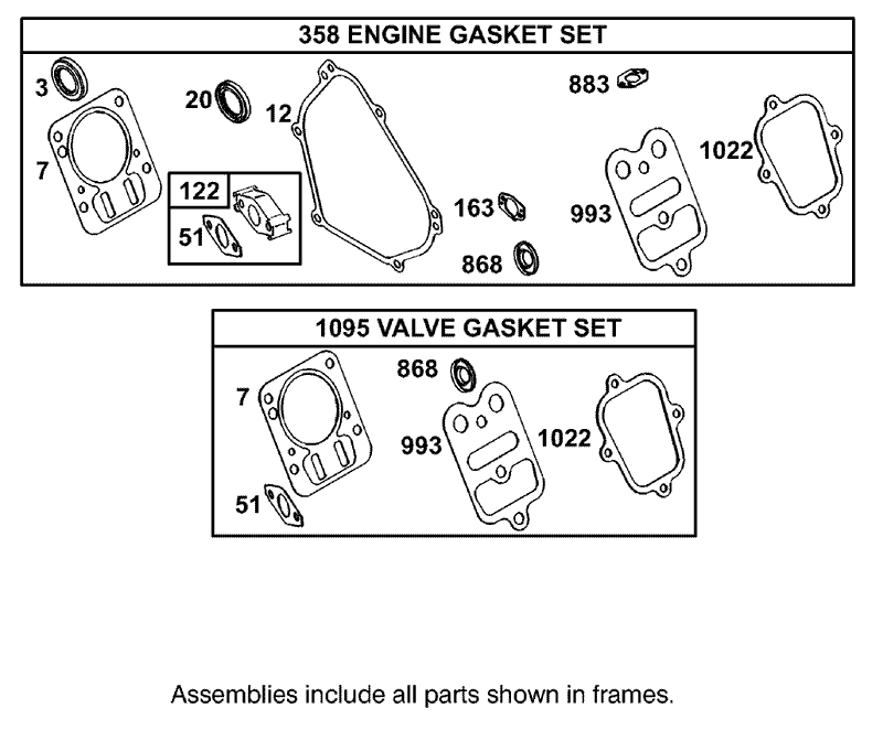 Gasket Assembly Engine Briggs and Stratton Model 126302 0245 E1