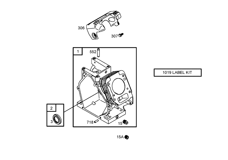 Cylinder Assembly Briggs and Stratton 126302 0245 E1
