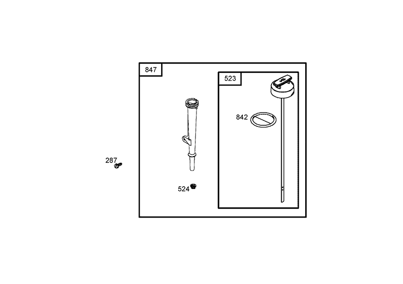 Oil Tube and Dipstick Assembly Briggs and Stratton 126302 0245 E1