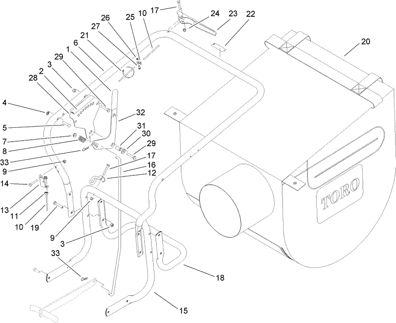 Handle and Vacuum Bag Assembly
