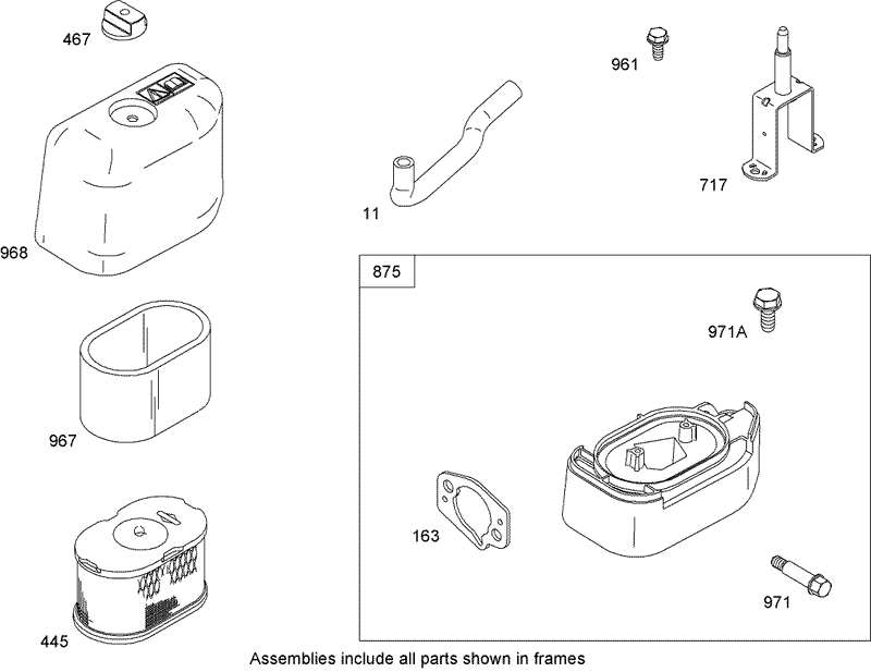 Air Cleaner Assembly Briggs and Stratton 126302 0210 B1