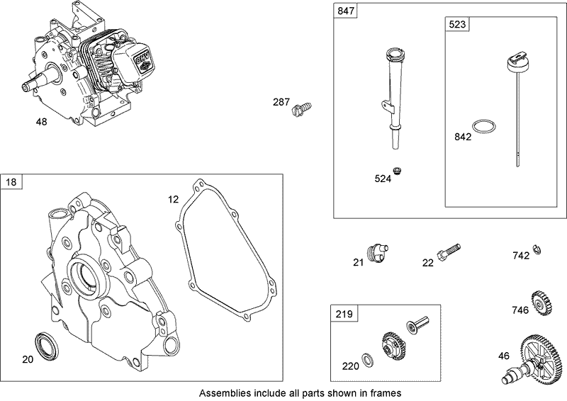 Crankcase Assembly Briggs and Stratton 126302 0210 B1