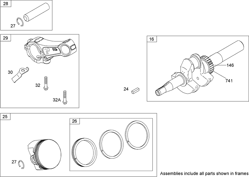 Crankshaft Assembly Briggs and Stratton 126302 0210 B1
