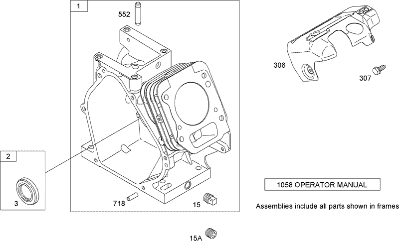 Cylinder Assembly Briggs and Stratton 126302 0210 B1