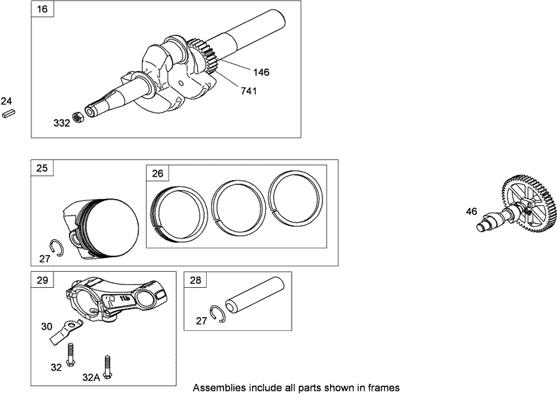 Crankshaft Assembly Briggs and Stratton 126302 0321 B8