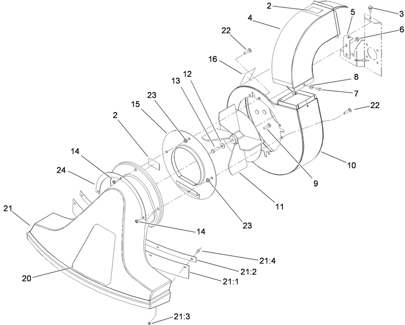 Blower Fan and Snout Assembly