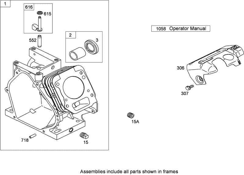 Cylinder Assembly Briggs and Stratton 126302 0321 B8