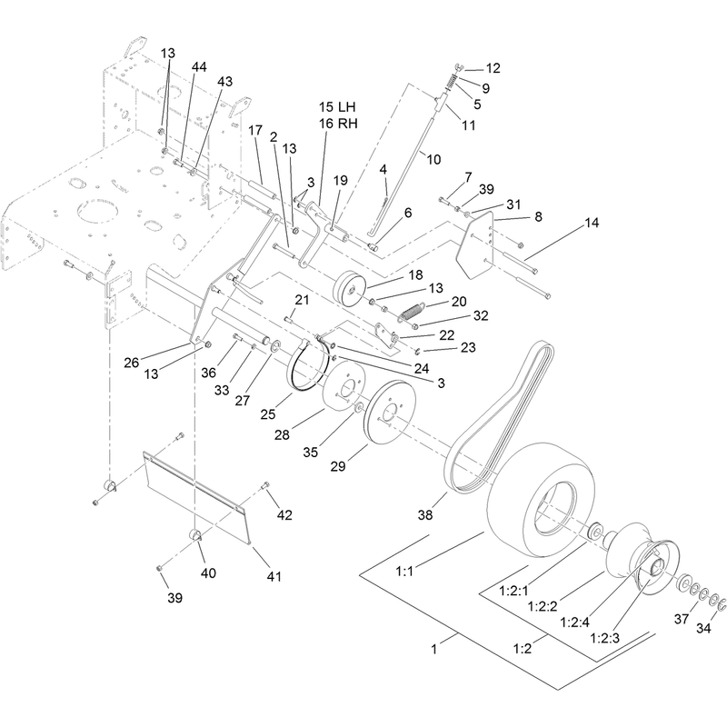 Drive Wheel and Brake Assembly