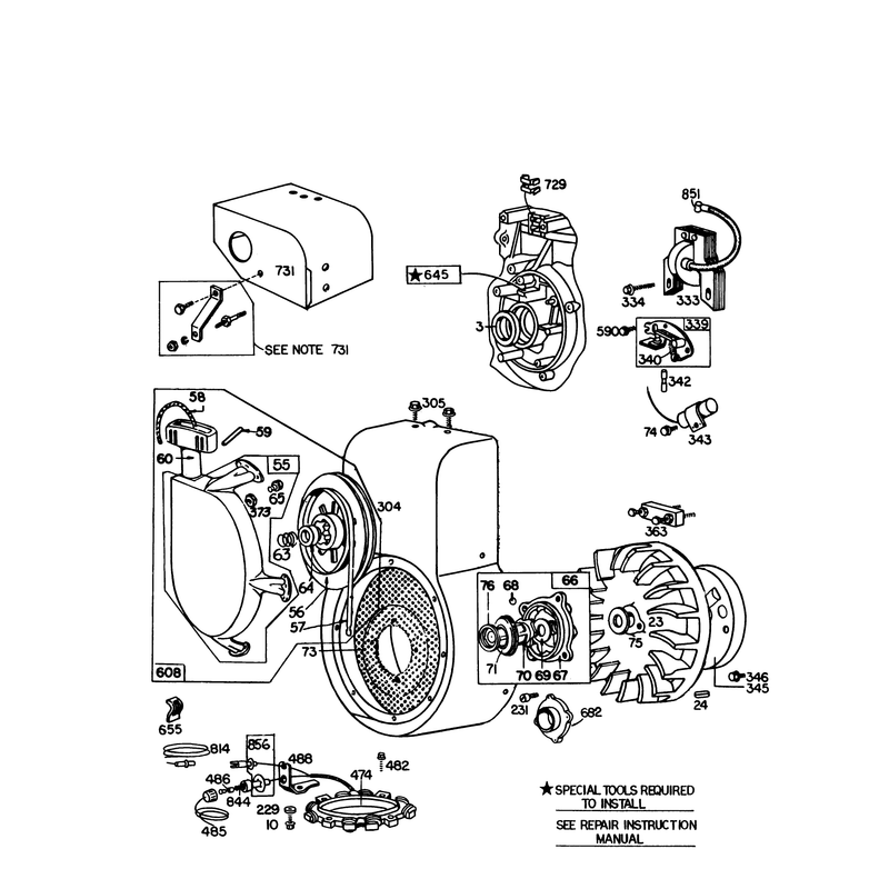 Engine Briggs & Stratton Model No. 252416 Type 0141-01
