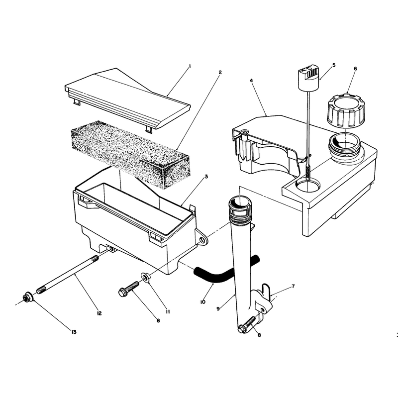 Air Cleaner & Fuel Tank Assembly (engine Model No. Vmj8)