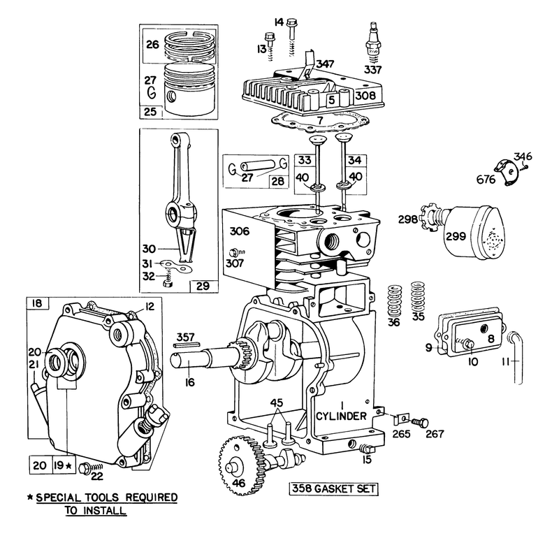 Engine Briggs & Stratton Model 60102-0378-01 2 H.p. Tiller Model 58307