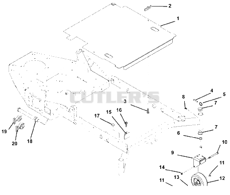 Mower Deck Cover And Caster Wheels
