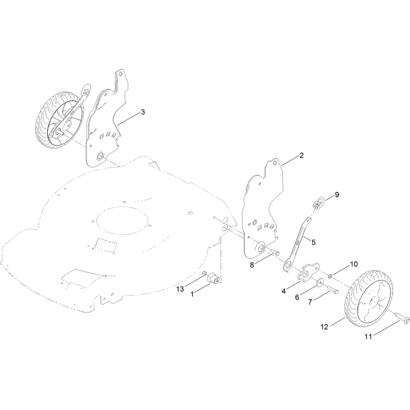 Rear Wheel and Height of Cut Assembly