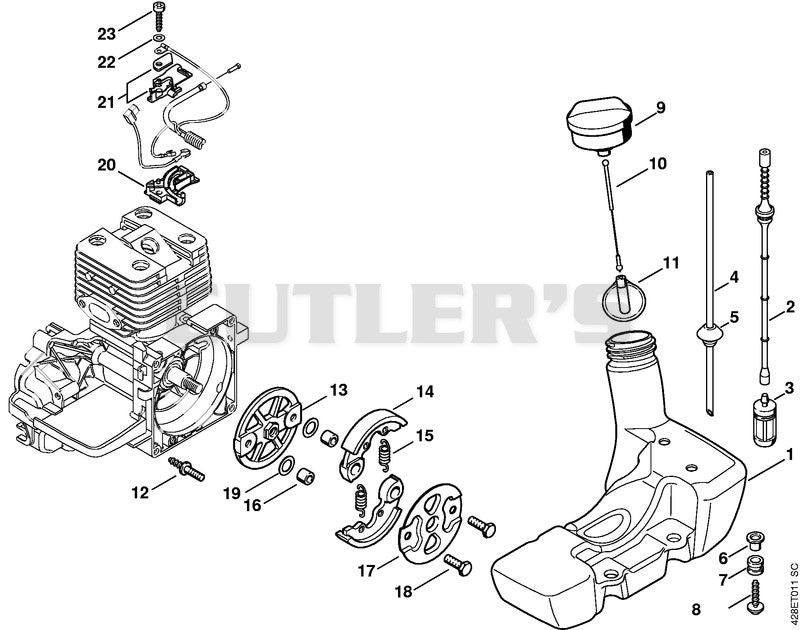Fuel tank, Clutch