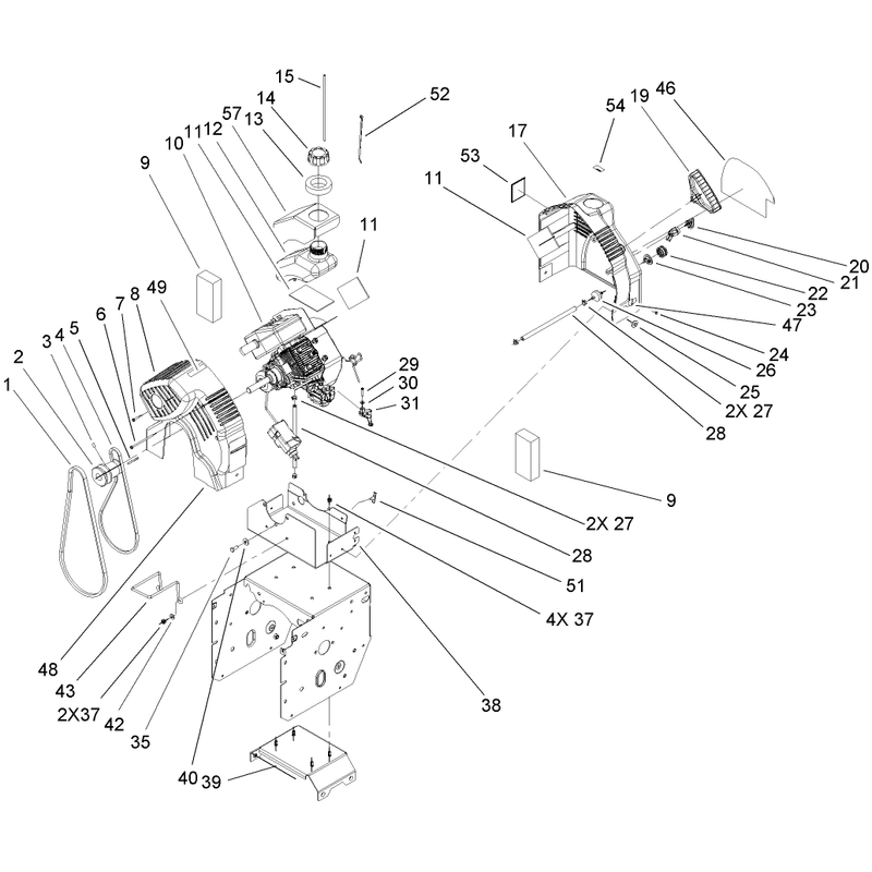2 Cycle Engine and Frame Assembly