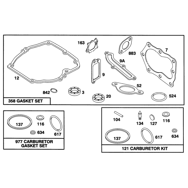 Engine Briggs and Stratton Model 128802-0615-01