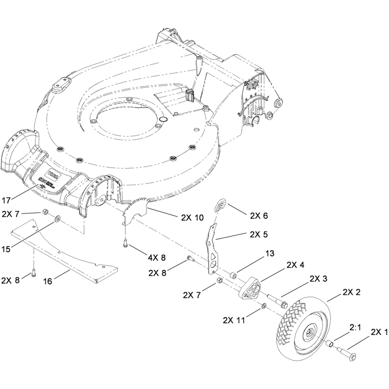 Front Wheel and Height of Cut Assembly