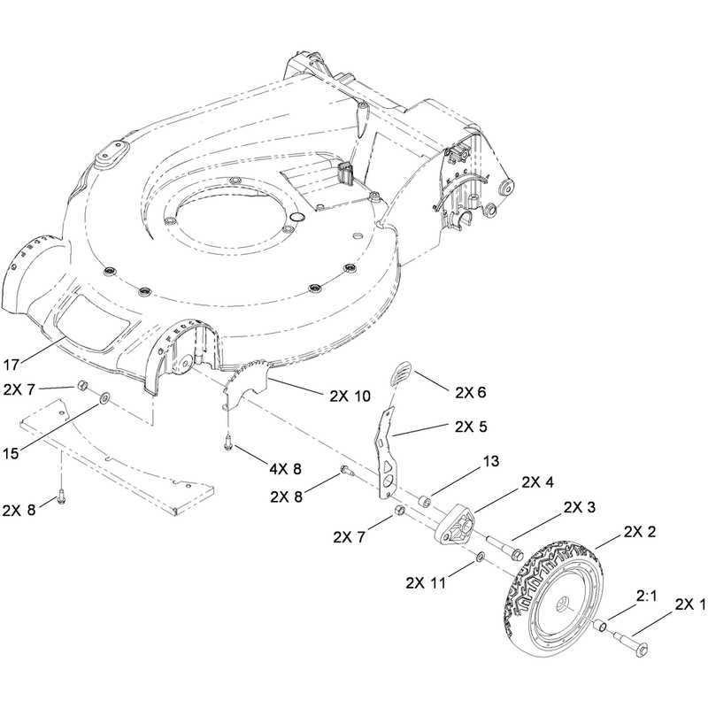 Front Wheel and Height of Cut Assembly