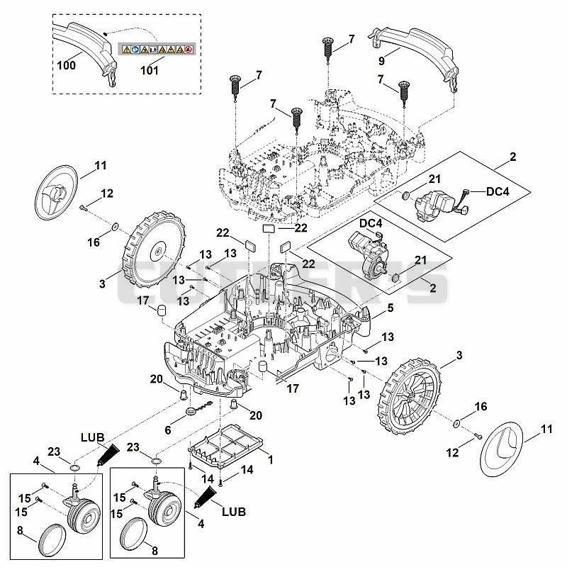 Lower housing, chassis