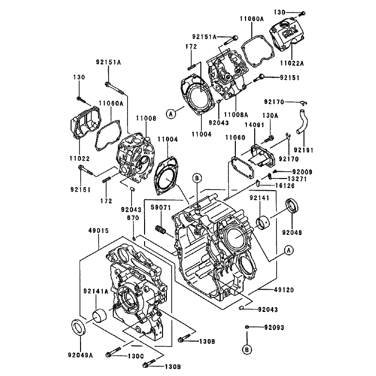 CylinderCrankcase Kawasaki FD750D-AS03
