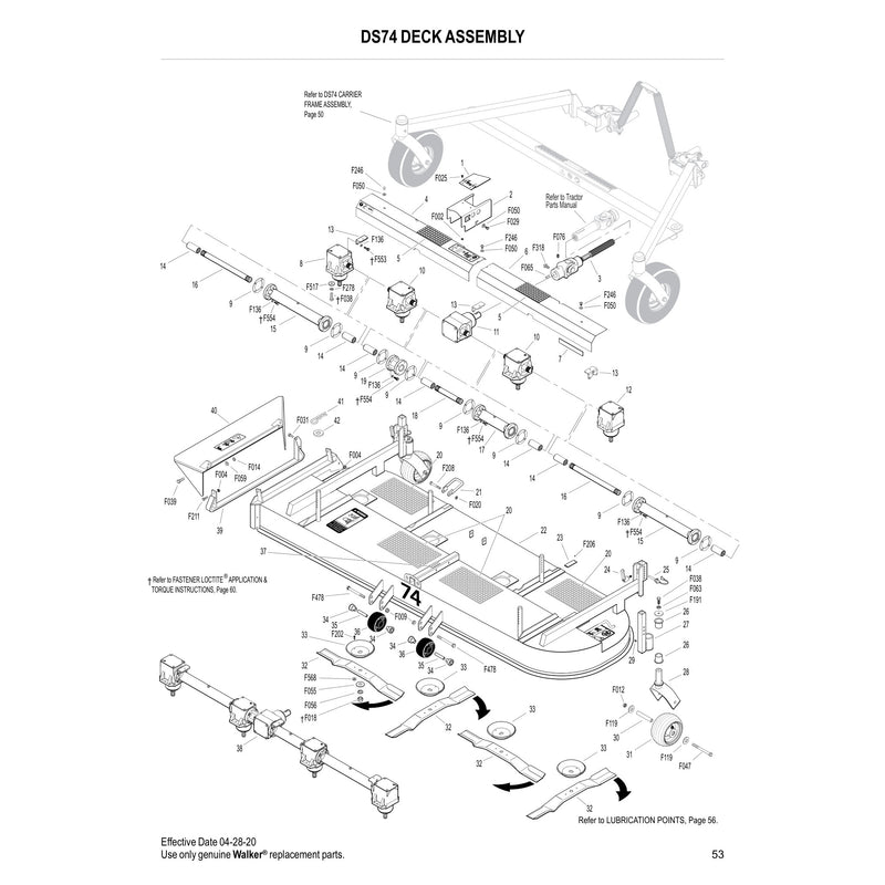 DS74 DECK ASSEMBLY