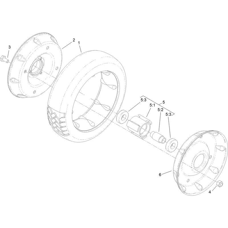 Rear Wheel and Tire Assembly No 121-1379
