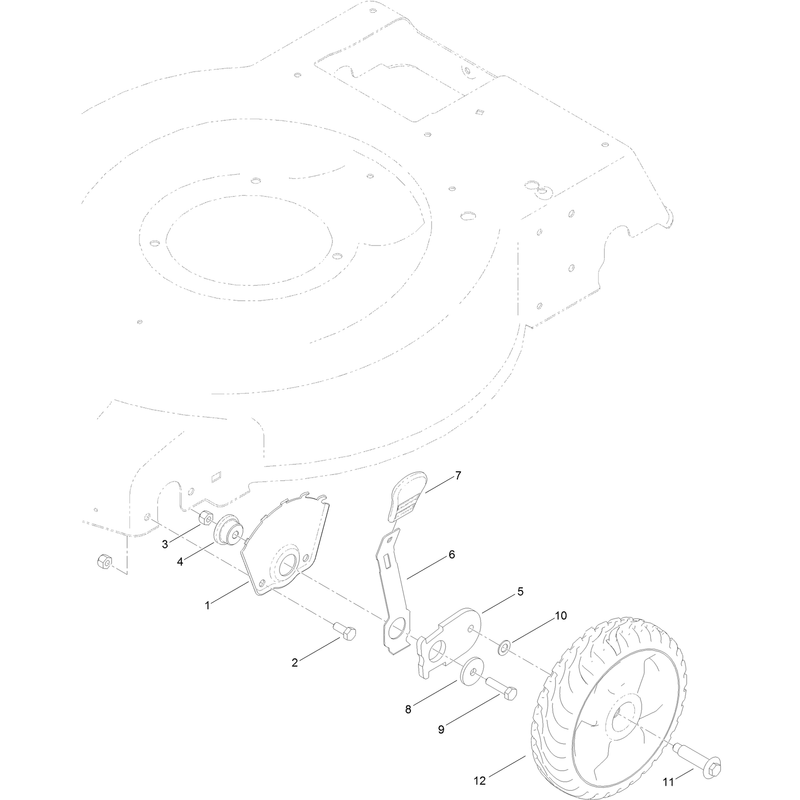 Front Wheel and Height of Cut Assembly