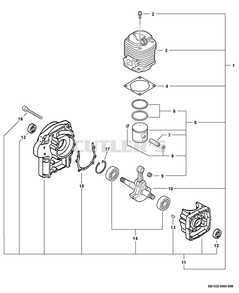 Engine, Short Block -- SB1020 S/N: 013790 - 038159