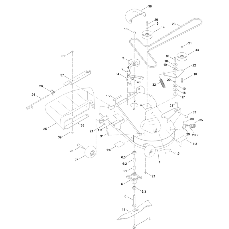 34in Deck and Decal Assembly