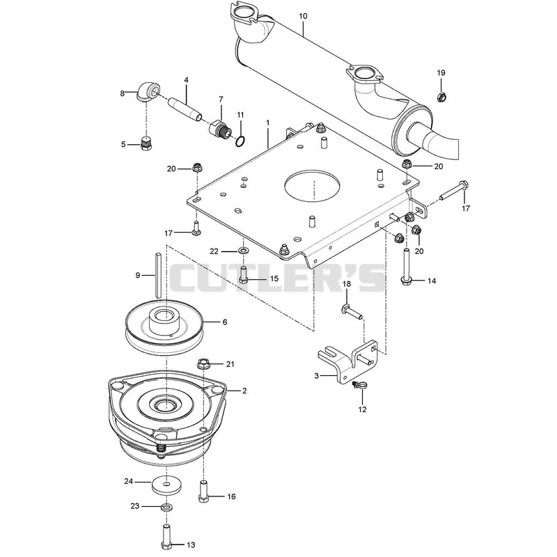 ENGINE MOUNTING, GUARDS AND MUFFLER