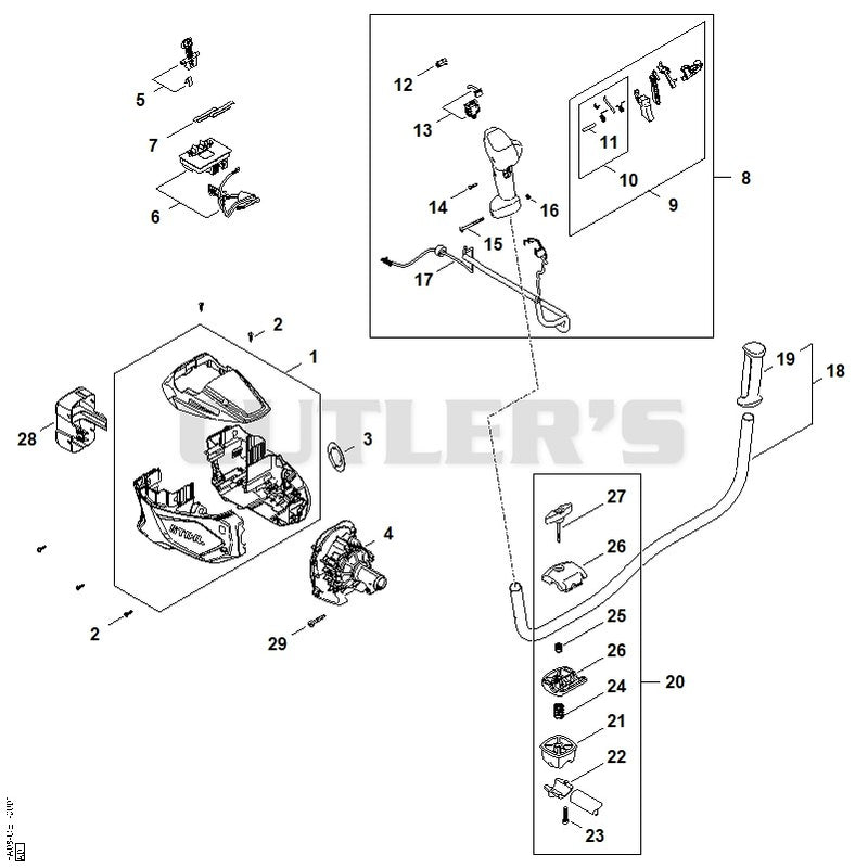 Electric motor, Motor housing, Bike handle