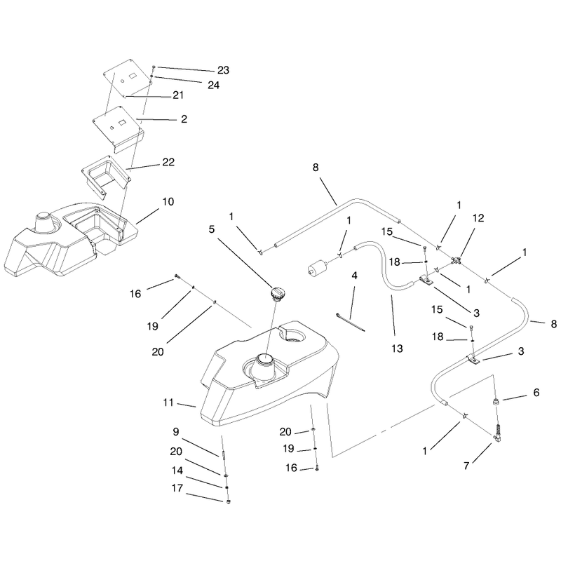 Tank and Fuel Lines Assembly
