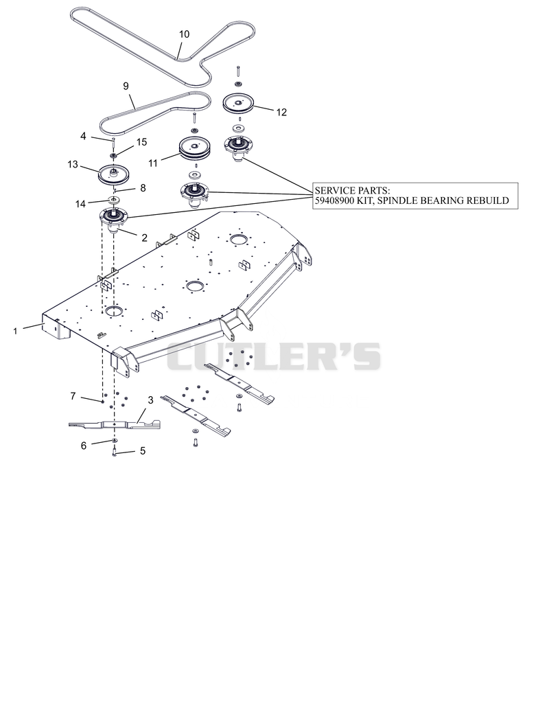 Deck, Spindles, Belts and Blades 72"