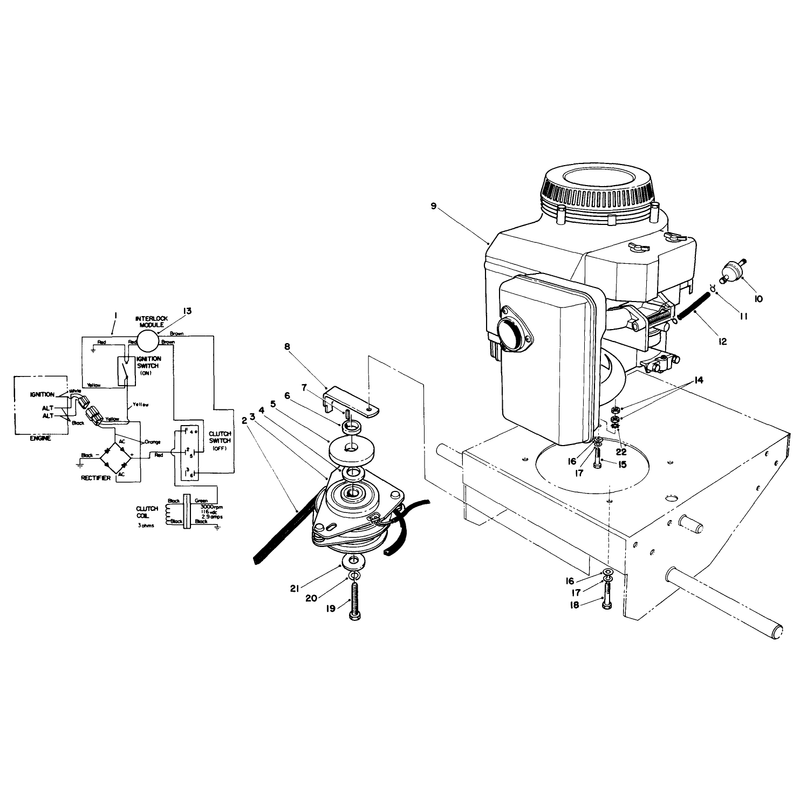 Engine and Clutch Assembly