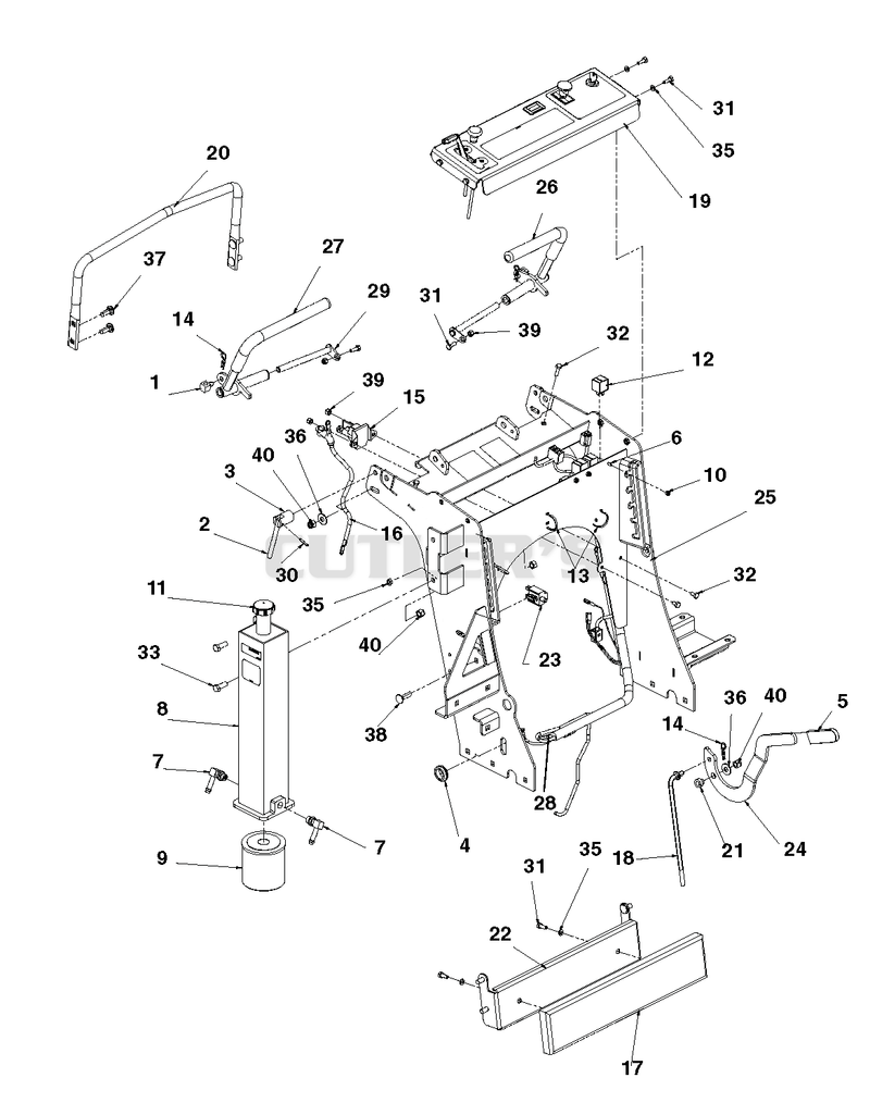 Fuel, Hydraulic and Handle Assembly
