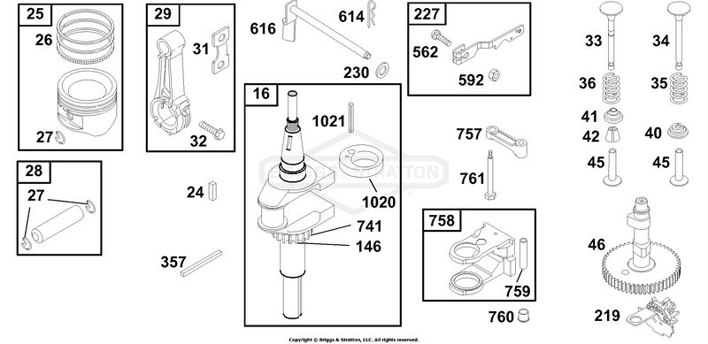 Piston Grp, Crankshaft, Cam