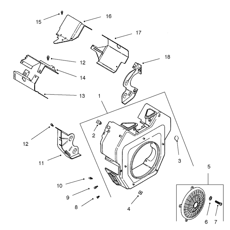 Blower Housing and Baffles Kohler Ch22s-66560