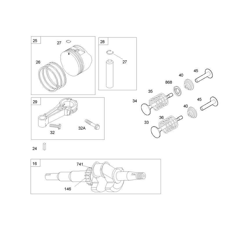 Crankshaft Assembly Briggs and Stratton 122K05-0171-E1