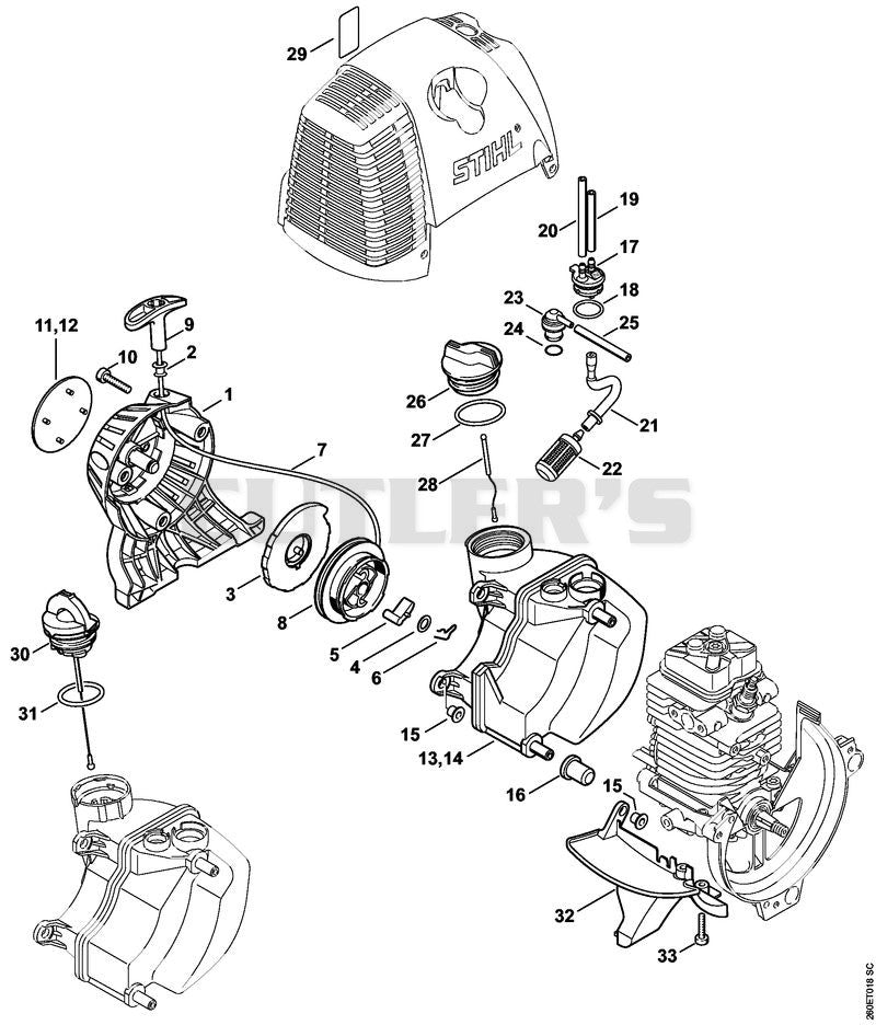 Rewind starter, Fuel tank