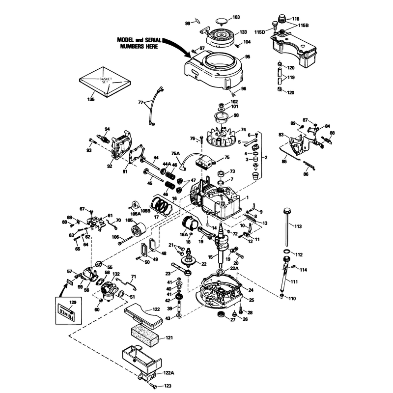 Engine Tecumseh Model No Tvs100-44020b