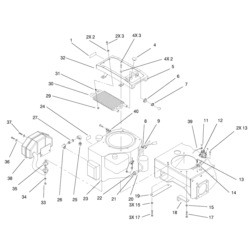Engine and Oil Cooler Assembly