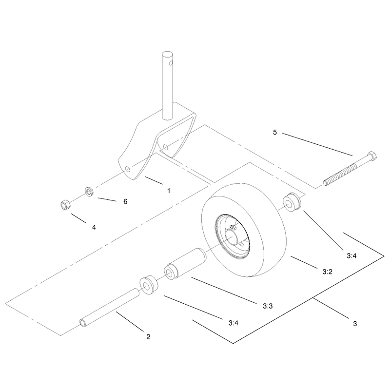 Caster and Wheel Assembly No 1-322154